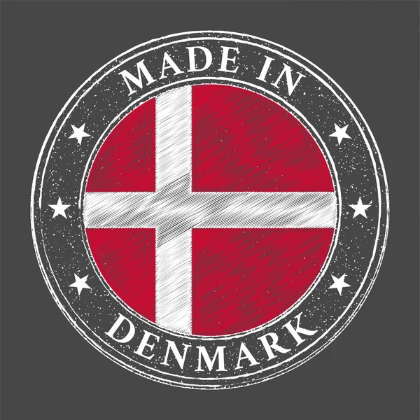 Danimarka Pul Vektör Illüstrasyon Made — Stok Vektör
