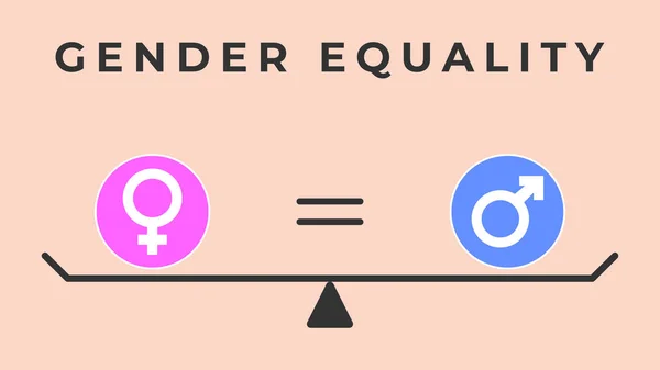 Gender Equality Vector Illustration Minimalistic Style Gender Symbols Scales Eps10 — Stock Vector