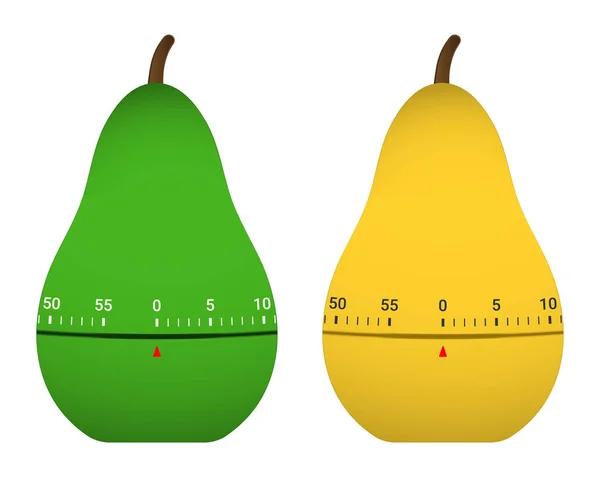 Mechanical Kitchen Timer Pear Shape Design Vector Illustration Eps10 — Stock Vector