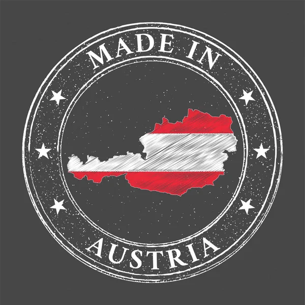 Avusturya Şablonu Yapılmıştır Pul Stilinde Avusturya Nın Harita Bayrağı — Stok Vektör