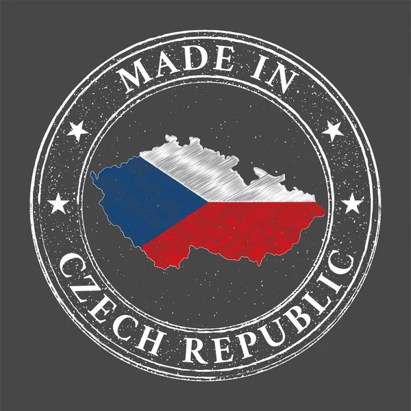Çek Cumhuriyeti Şablonu Yapılmıştır Pul Stilinde Çek Cumhuriyeti Nin Harita — Stok Vektör