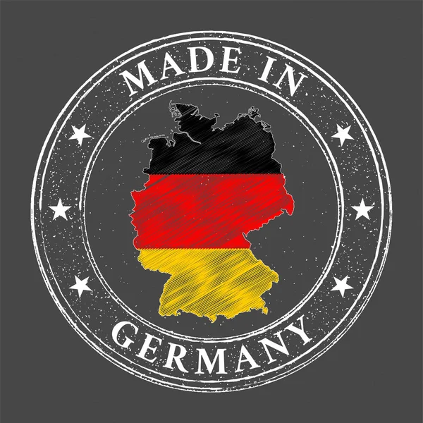 Made Germany Sjabloon Kaart Vlag Van Duitsland Stempel Stijl — Stockvector