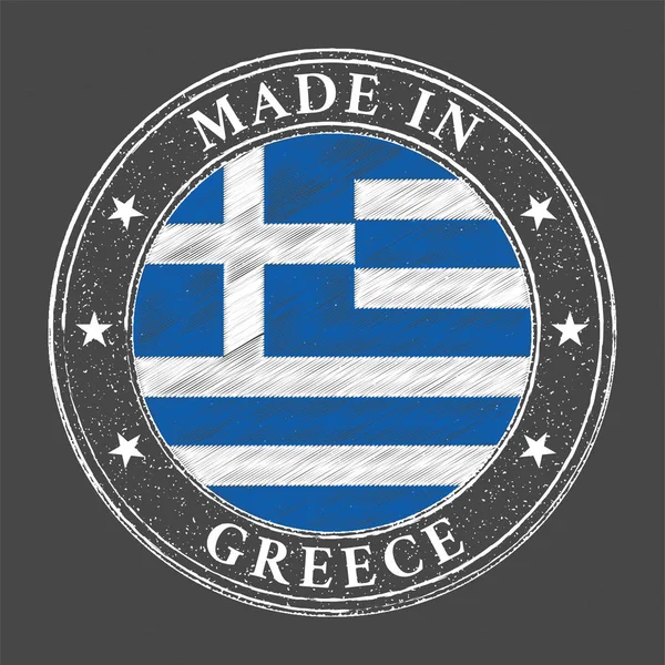 Κατασκευασμένο Ελληνικό Πρότυπο Σημαία Της Ελλάδας Στυλ Γραμματοσήμων — Διανυσματικό Αρχείο