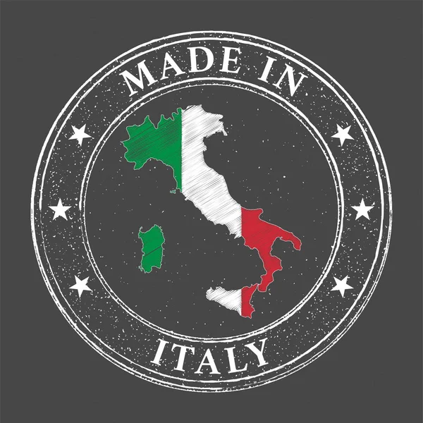 Сделано Италии Шаблон Флаг Италии Почтовом Стиле — стоковый вектор