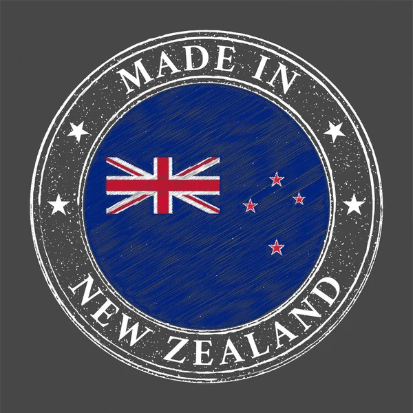Yeni Zelanda Şablonu Yapılmıştır Pul Stilinde Yeni Zelanda Bayrağı — Stok Vektör