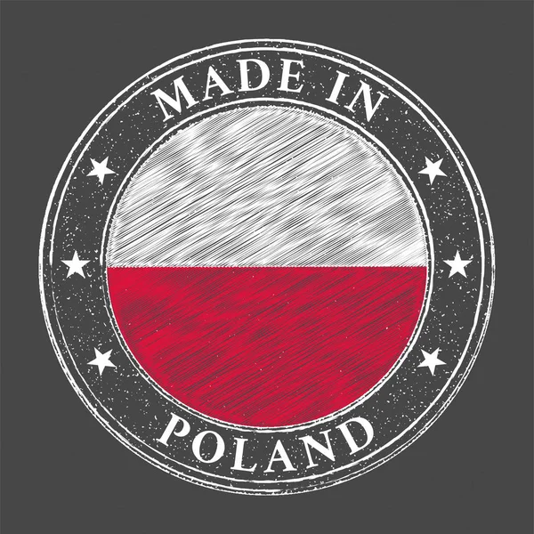 ポーランド製テンプレート スタンプスタイルのポーランドの国旗 — ストックベクタ