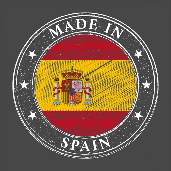 Plantilla Made Spain Bandera España Estilo Estampado — Vector de stock