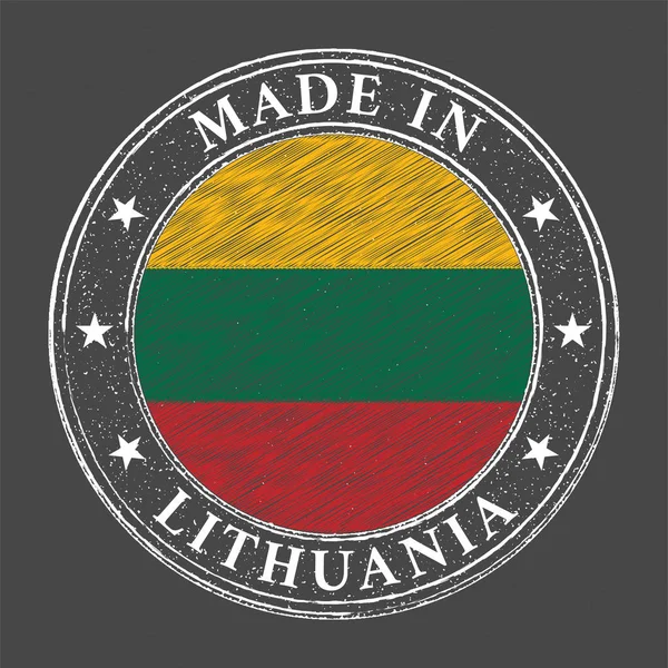 Litvanya Şablonu Yapılmıştır Damga Stilinde Litvanya Bayrağı — Stok Vektör