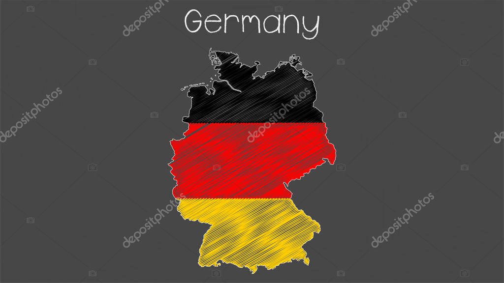 Germany Map Flag Illustration Flag Of Germany In Map Shape On Chalkboard Premium Vector In Adobe Illustrator Ai Ai Format Encapsulated Postscript Eps Eps Format