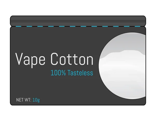 Cotton Electronic Cigarettes Icon Tasteless Vape Cotton Flat Style Vector — Stock Vector