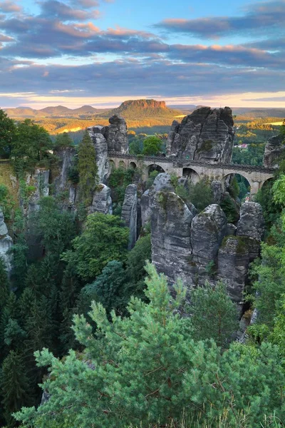 Bastei Brug Saksisch Zwitserland Duitsland — Stockfoto