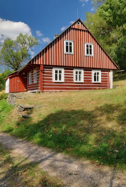 Schönes Holzhaus Der Tschechischen Republik — Stockfoto