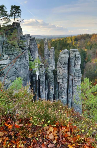 Rocce Prachovsk Nella Repubblica Ceca Durante Autunno — Foto Stock