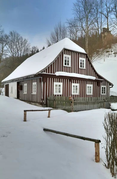 Traditioneel Houten Huisje Tsjechië — Stockfoto