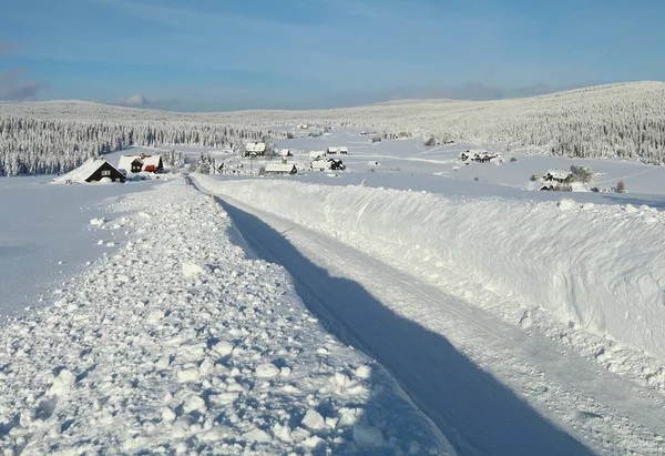 Winter Settlement Jizerka Czech Republic — Stock Photo, Image