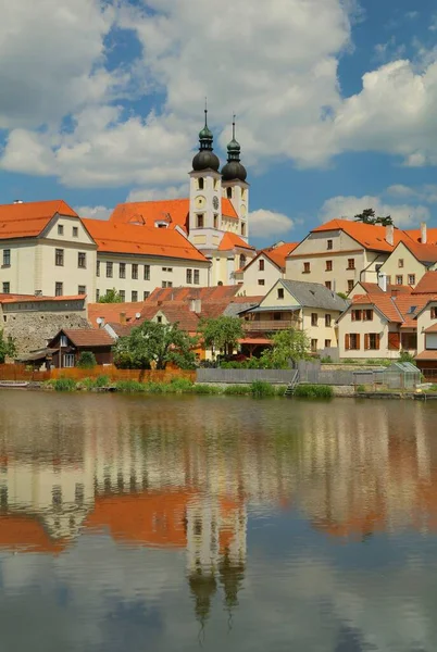 Gyönyörű Telc Város Cseh Köztársaság — Stock Fotó