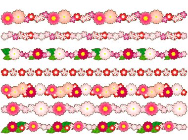 Bahar çiçek çizgi, primula ve verbena