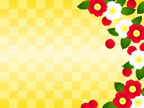 白色和红色玫瑰花背景例证 日本样式 — 图库矢量图片