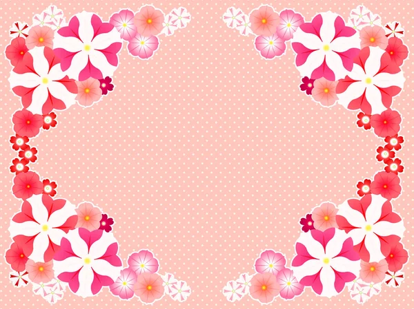 Cadre Fleur Printemps Pétunia Verveine — Image vectorielle