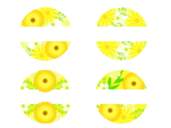 春天黄色花框架 金盏花 — 图库矢量图片