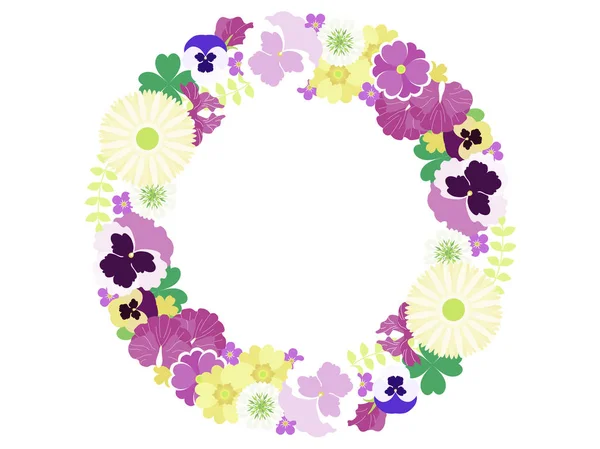Spring Small Flower Illustration Frame — Stock Vector