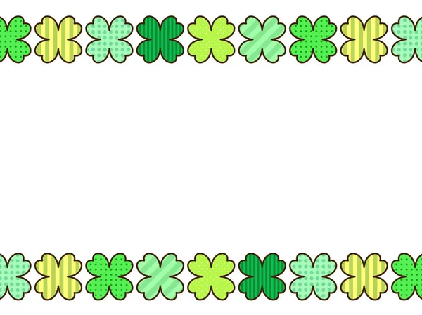 Illustration Frame Four Leaf Clover — Stock Vector