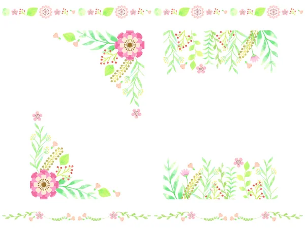 Scheda Illustrazione Fiore Rosa Acquerello Stile — Vettoriale Stock