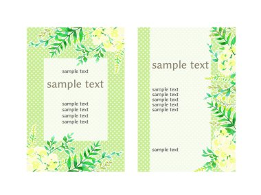 Çerçeve bitki çizimleri, suluboya tarzı