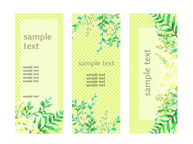 Çerçeve bitki çizimleri, suluboya tarzı