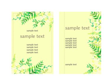 Çerçeve bitki çizimleri, suluboya tarzı