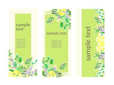 Çerçeve bitki çizimleri, suluboya tarzı