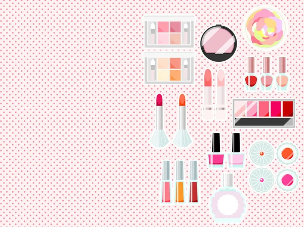 Ilustración Herramientas Maquillaje Fondo Papel Pintado — Vector de stock