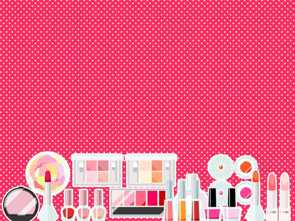 Ilustrace Nástrojů Pro Makeup Pozadí Tapety — Stockový vektor