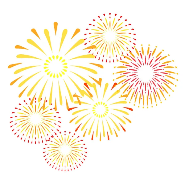 Fireworks Illustration Vector Colorful Japanese Style — Stock Vector