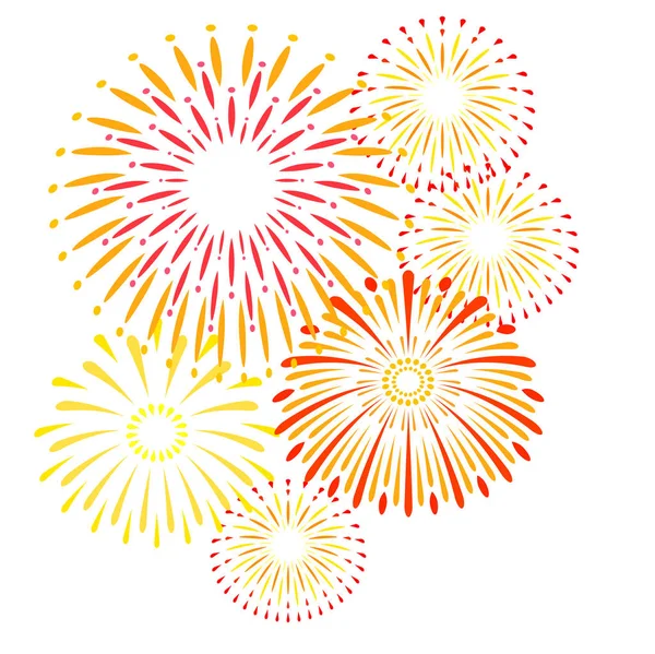 Illustrazione Fuochi Artificio Vettore Colorato Stile Giapponese — Vettoriale Stock