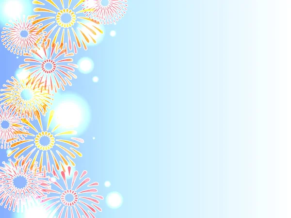Illustration Hintergrund Des Feuerwerks Japanisches Feuerwerk Sommerfest — Stockvektor