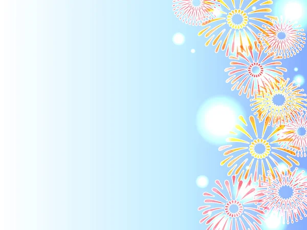 Illustration Background Fireworks Japanese Fireworks Summer Festival — Stock Vector