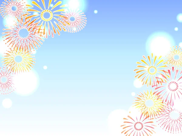 Illustration Hintergrund Des Feuerwerks Japanisches Feuerwerk Sommerfest — Stockvektor