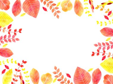 Sonbahar yaprakları illüstrasyon arka plan, suluboya tarzı, renkli