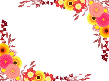 dahlia ve sonbahar çiçek çerçeve