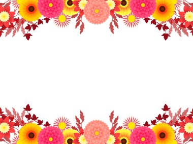 dahlia ve sonbahar çiçek çerçeve