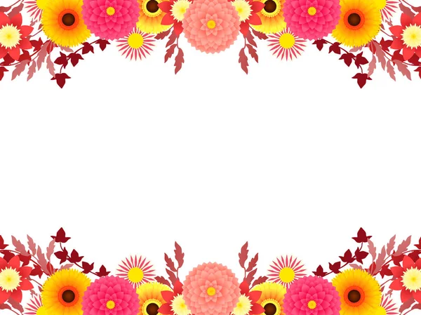 dahlia ve sonbahar çiçek çerçeve