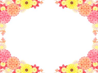 dahlia ve sonbahar çiçek çerçeve