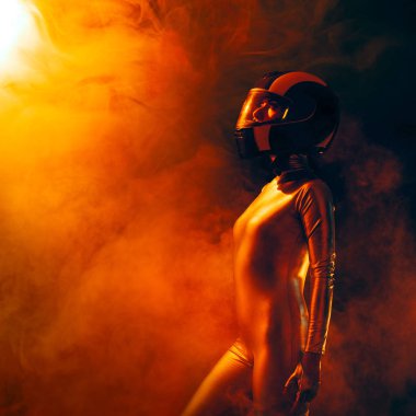 Kadın astronot kayma misyon Sci-Fi portre