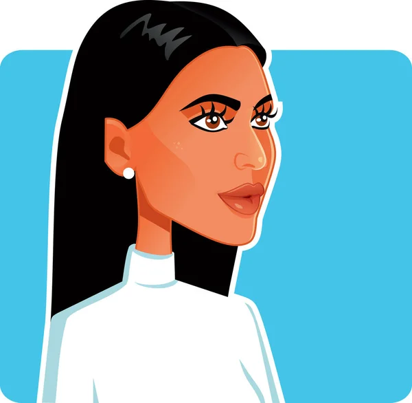 Junio 2018 Kim Kardashian West Vector Caricature — Archivo Imágenes Vectoriales
