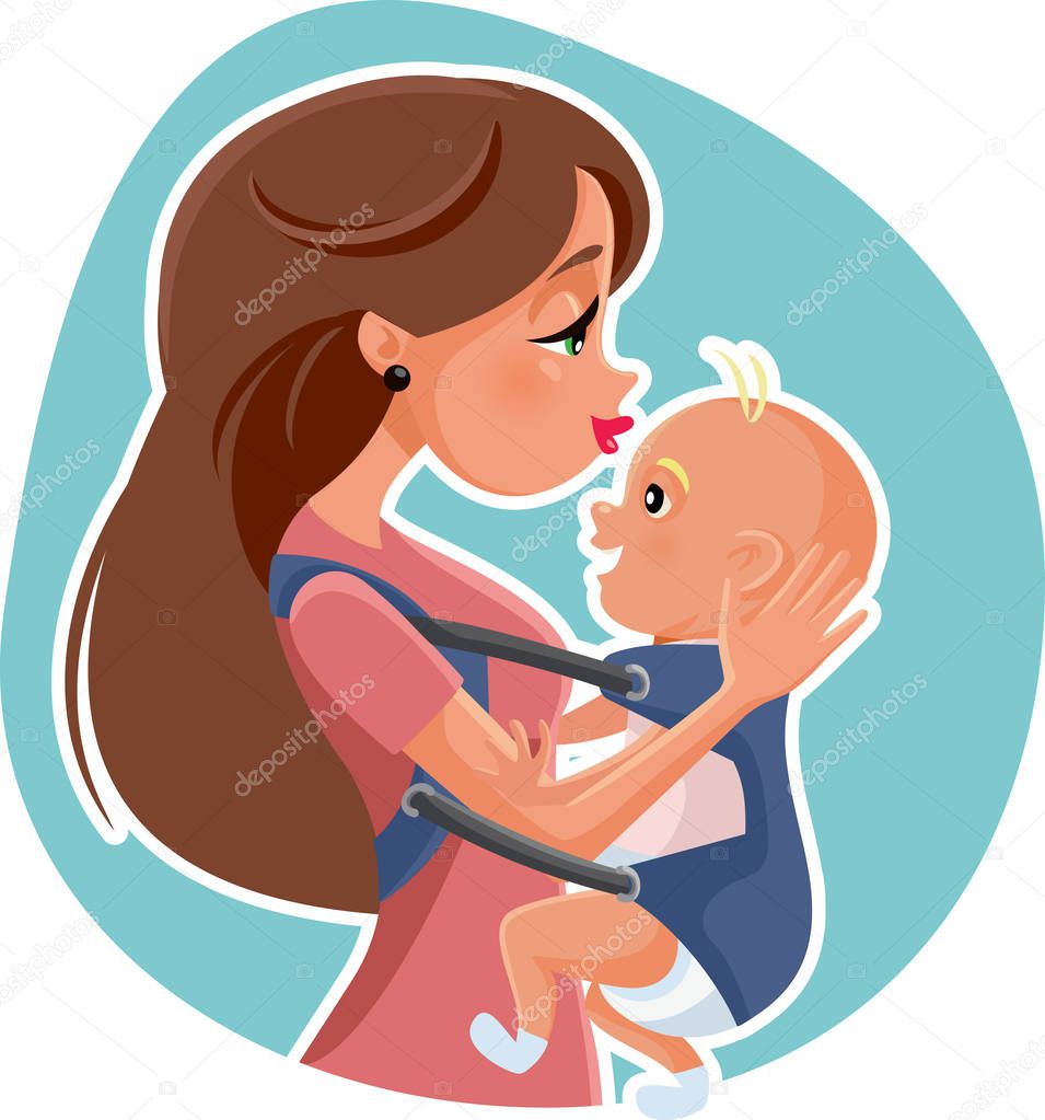 Happy Mother with Baby  Vector Illustration