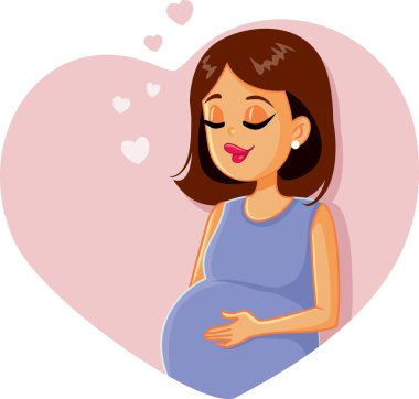 Sevimli hamile kız vektör çizim