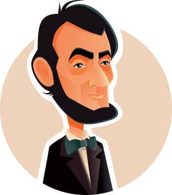 Abraham Lincoln vektör karikatür çizim