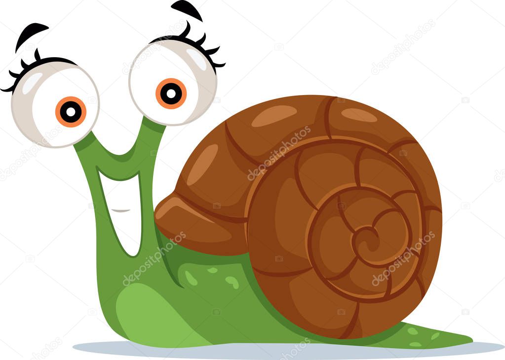 Cute Snail Vector Cartoon Illustration