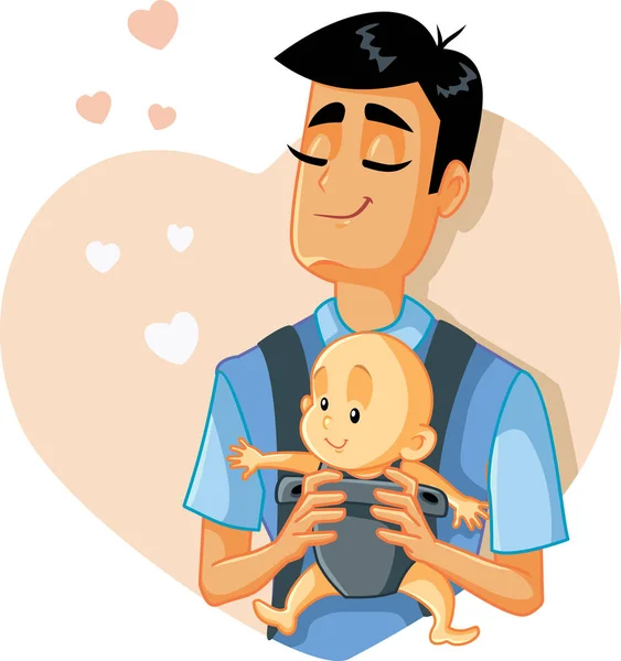 Pai Amoroso Segurando Bebê Vetor Ilustração — Vetor de Stock